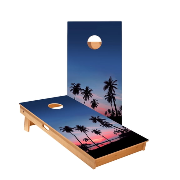 Palm Tree Sunset Star Cornhole Boards