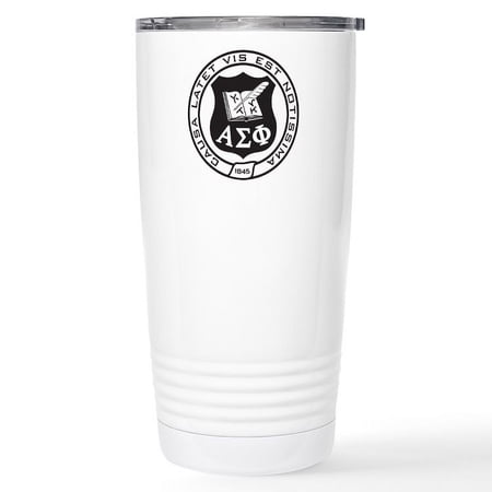 CafePress - Alpha Sigma Phi Black And White Seal Mugs - Insulated Stainless Steel Travel Tumbler 20 oz.