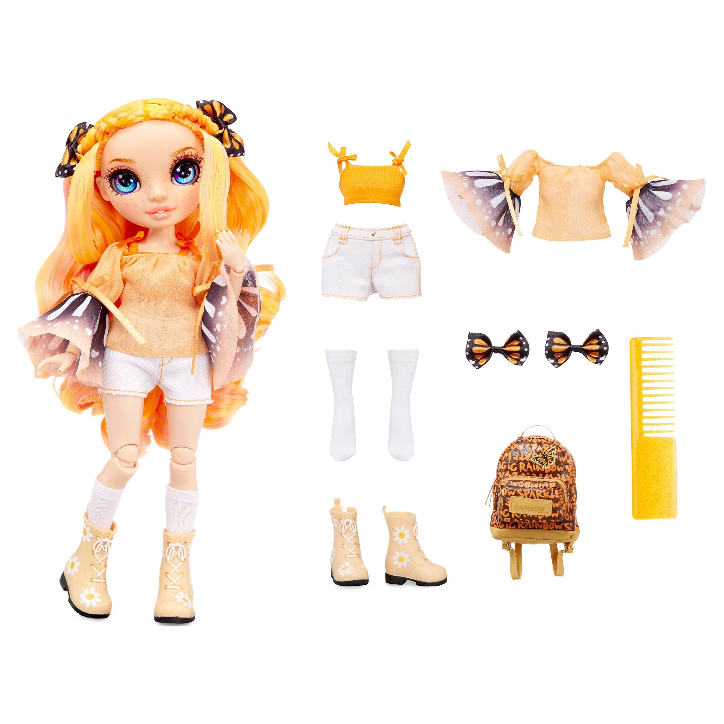 Rainbow High Jr High Poppy Rowan Fashion Doll Playset, 11 Pieces 
