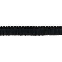 1" (2.5cm) Solid Cotton Brush Fringe Trim # 0100SB,, Pure Black #K9 (Jet Black) Sold By The Yard (36"/3 ft/0.9m)