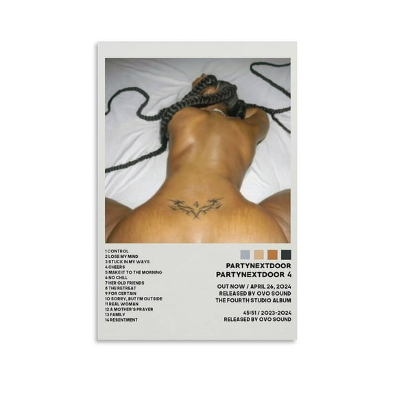 PartyNextDoor Posters Party Next Door 4 (P4) Poster Canvas Poster Bedroom Decoration Landscape Office Valentine's Birthday Gift
