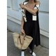 thumbnail image 2 of HH TRAF Vestido largo fino con escote en V y hombros descubiertos para mujer, elegante, de verano, en 6 colores, sin mangas, plisado y ajustable, 2 of 5
