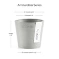 thumbnail image 2 of Ecopots Amsterdam Mini Durable Modern Round Recycled Based Composite Flower Pot Planter, White Grey, 3", 2 of 4