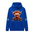 thumbnail image 3 of Zylarhe Men's Autumn And Winter Trendy Hoodie With Floral Cattle Print Hooded Sweatshirt Shoulder Down Long Sleeved Sweatshirt Top Big And Tall Hooded Sweatshirts for Men, 3 of 3
