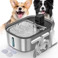 thumbnail image 1 of Fuente de agua inalámbrica para perros Chumajor de acero inoxidable de 7,5 L, 1 of 9