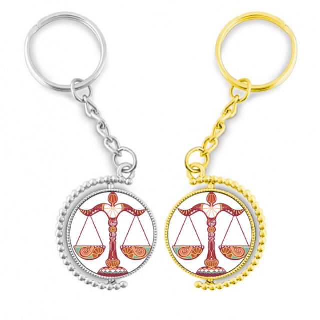 Símbolo del Zodiaco Libra constelación Anillo de oro de metal llavero llavero