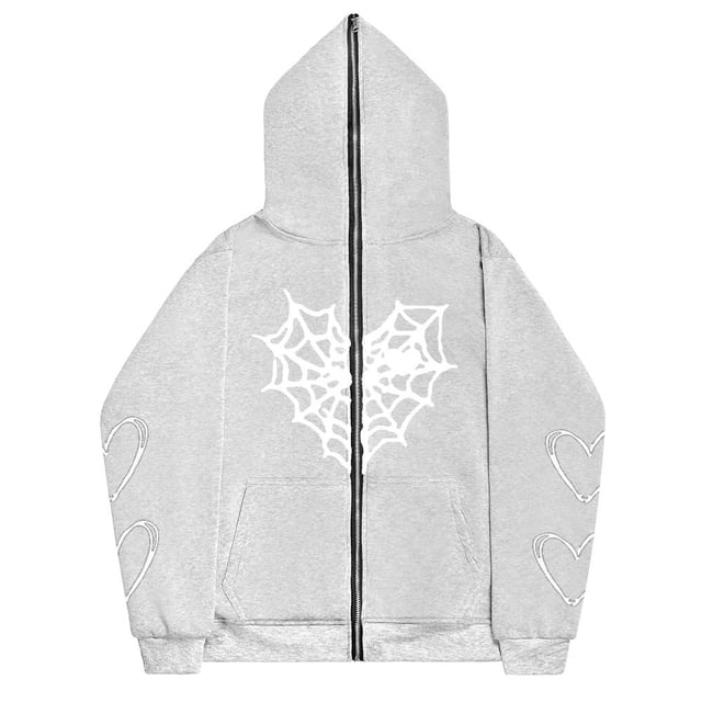 Sudadera con esternón oscuro europeo y americano para hombre y mujer, sudaderas con capucha góticas para pareja, sudadera de Cremallera larga de talla grande Harajuku 2023