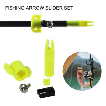 NIBOLOG Archery Bow Fishing Arrows Safety Slides Accessories Kit Portable Easy to Carry Securely Wrapped Arrow Nock Slider Set