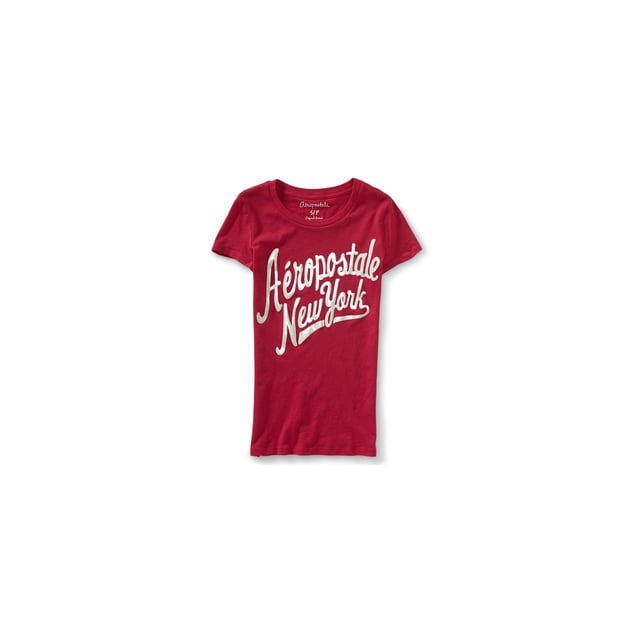 Aeropostale New York Script Graphic playera para mujer, rosa, XS