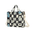 thumbnail image 7 of FORMRS Womens Corduroy Tote Bag Crossbody Shoulder Handbag with Pocket, Blue and White Cat, 7 of 7