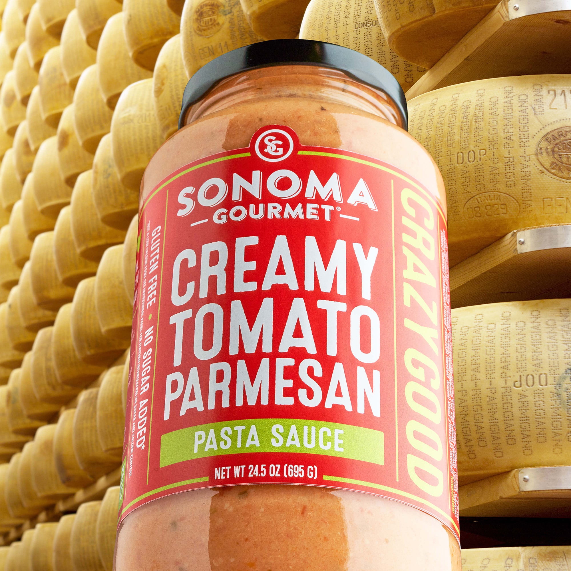 (6 pack) Sonoma Gourmet Creamy Tomato Parmesan Pasta Sauce, 24.5 Ounce