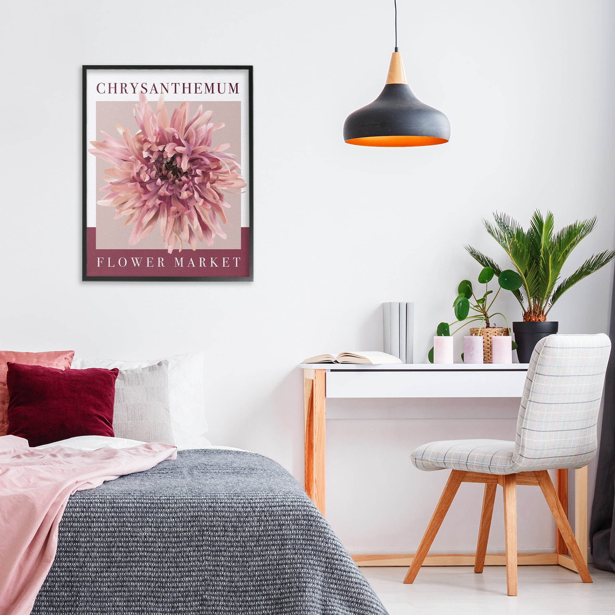 Stupell Industries Chrysanthemum Flower Market Black Framed Giclee Art, design by Jennifer Stith
