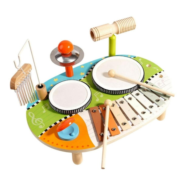 Juego de batería de xilófono para niños, kit de batería para niños pequeños, juguete de habilidad , juego de instrumentos musicales Montessori