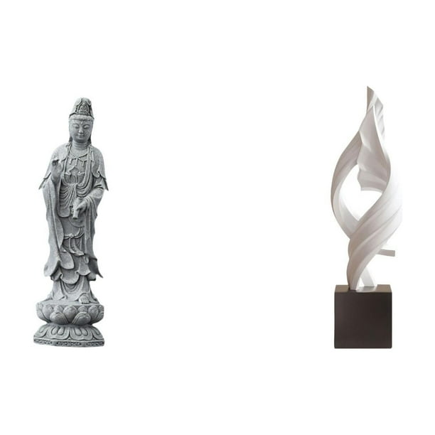 Escultura De Resina De Piedra De Arte Abstracto De Guan Yin, Figura Decorativa De Buda Femenino, Adorno Feng Shui Para Casa, Oficina, Escritorio, Armario, Mesa De Café, Decoración