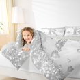 thumbnail image 4 of Homewish Grey Sequin Print R Full Size Comforter Sets for Kids, Romantic Diamond Love Heart Bedding Comforter Set, Fashion Mabrling Abstract Reversible Bedding Sets, Lightweight Room Decor, 3pcs, 4 of 8