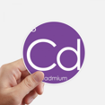 thumbnail image 1 of Chestry Elements Period Table Transition Metals Cadum Cd Sticker Round Wall Suitcase Laptop Label Bumper, 1 of 1