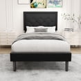 thumbnail image 5 of TOBILI Light Blue Wood Frame Full Platform Bed, 5 of 9