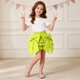thumbnail image 5 of FRSASU Girls Summer Bow Tie Mini Skirt Cute Pleated High Shirred Waist Layered Ruffle Hem Short Cake Skirts Green, 5 of 9
