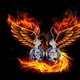 thumbnail image 1 of El fuego que llevo dentro arde con más fuerza que el fuego que me rodea. Pendientes de pájaro volador., 1 of 4
