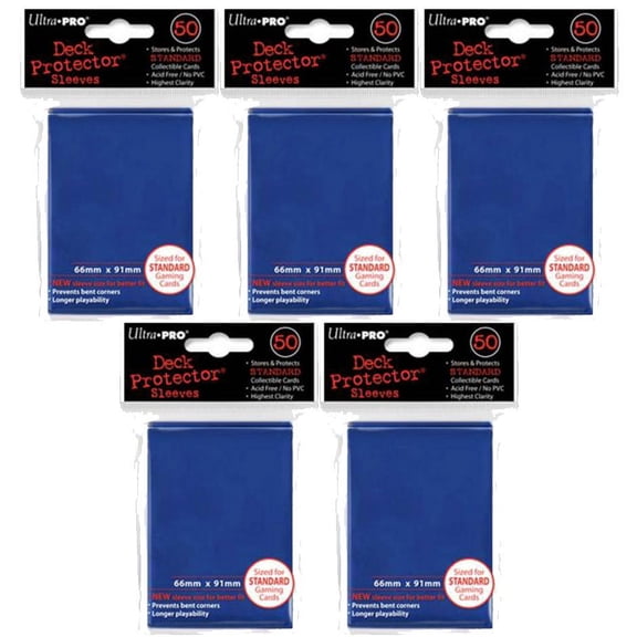 Trading Card Supplies - Ultra Pro DECK PROTECTORS - BLUE (Lot of 5 - 250 Sleeves Total)(Standard)