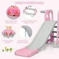 thumbnail image 5 of Costway 4-in-1 Kids Play Climber Playset w/ Basketball Hoop & Ball Pink, 5 of 11
