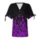 thumbnail image 4 of Fiudx Tops para Mujer Blusa de Manga Corta de Verano con Cuello En V para Mujer, Sexy, Informal, con Estampado Regular, 4 of 5