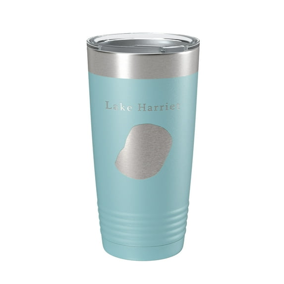 Lake Harriet Map Tumbler Travel Mug Insulated Laser Engraved Coffee Cup Minnesota 20 oz Light Blue