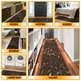 thumbnail image 4 of Ottomanson Leaf Hallway Runner Rug 2'7" x 9'10" - Non Slip Low Pile Carpet, Brown, 4 of 14