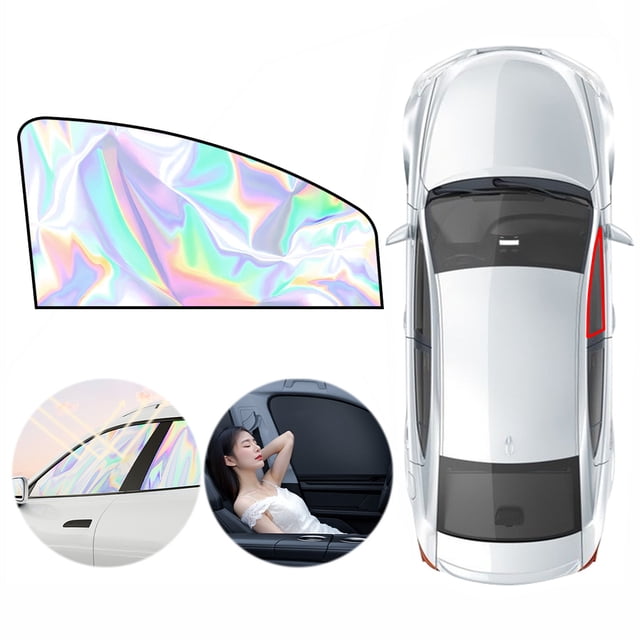 Cortina magnética de cortina solar para coches | Persiana Universal Fit Auto para ventanas plateada 80x50cm | Protección UV Aislamiento térmico | Poliéster de instalación rápida | Cobertura
