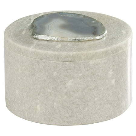 Dimond Home Antilles Round White Marble with Agate Box