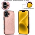 thumbnail image 6 of Phone Cases Design for iP16 Plus Flip Folio Wallet Case with Credit Card Holder Slot PU Leather Cover Durable Kickstand Protective Covers for Women Men Girls 6.7 inch Rose Gold, 6 of 14