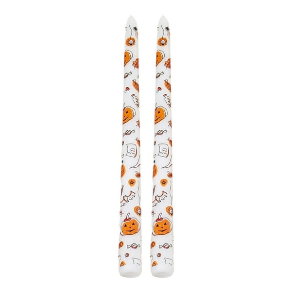 Mauxuk Halloween Candles Set of 2 - Pumpkin & Ghost Soy Wax Candles, 9.84 Inch Tabletop Decor, Spooky Holiday Decoration, Flameless Ornaments