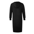 thumbnail image 4 of OVINYER Dress Fashion Women New Comfortable Solid Color Long Hooded Sweater Long Dress Trendy Chic Sundress, 4 of 5