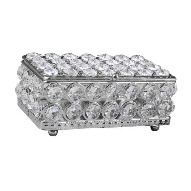 TISHITA Jewelry Box Gorgeous Jewelry Case Rectangle Home Decor Trinket Organizer Box argent