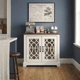 thumbnail image 4 of STYLIVIA 2-Door Accent Cabinet with Adjustable Shelves Mirrored Doors Engineered Wood 29.3" H x 32.4" W x 15.8" D, 4 of 21