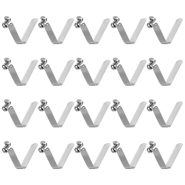 Unique Bargains 20pcs Single Button Kayak Paddle Snap Spring Clip 42mmx7.66mm V Shaped Hollow Lift Telescopic Locking Pole Clips