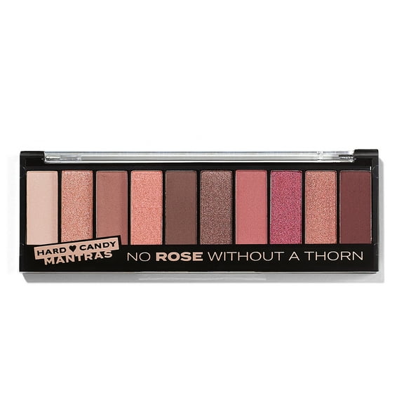 Hard Candy, Top Ten Eyeshadow Palette, 10 Long-Lasting Shades, Soft Rosy Nudes, No Rose Without a Thorn, 0.4 oz