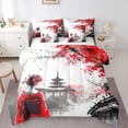 thumbnail image 1 of YST Cherry Blossoms Watercolor Painting Comforter Set, Soft, Queen (7 Count), 1 of 4