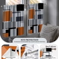 thumbnail image 4 of Orange Geometric Blackout Kitchen Window Tier Curtains and Valance Set, 36 Inch Window Curtains Set with Rod Pocket, Abstract Art Curtains Set for Small Windows, Living Room or Bathroom, 4 of 6