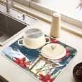 thumbnail image 6 of Ryvnso Poinsettia Dish Drying Mat for Kitchen Countertop 18x24 Large Dish Pad Drainer Rack Dish Sink Mats, 6 of 7