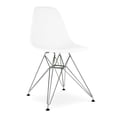 thumbnail image 4 of Aron Living Tower 17" Plastic and Chrome Steel Dining Chairs in White (Set of 2), 4 of 7