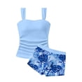 thumbnail image 3 of Gaexia Girls Swimsuit 2 Piece Sporty Adjustable Straps Modest Bikini Bathing Suit with Shorts Color Block Swimwear, 3 of 5