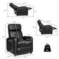 thumbnail image 3 of Costway Massage Recliner Chair Single Sofa PU Leather Padded Seat w/ Footrest Black, 3 of 9