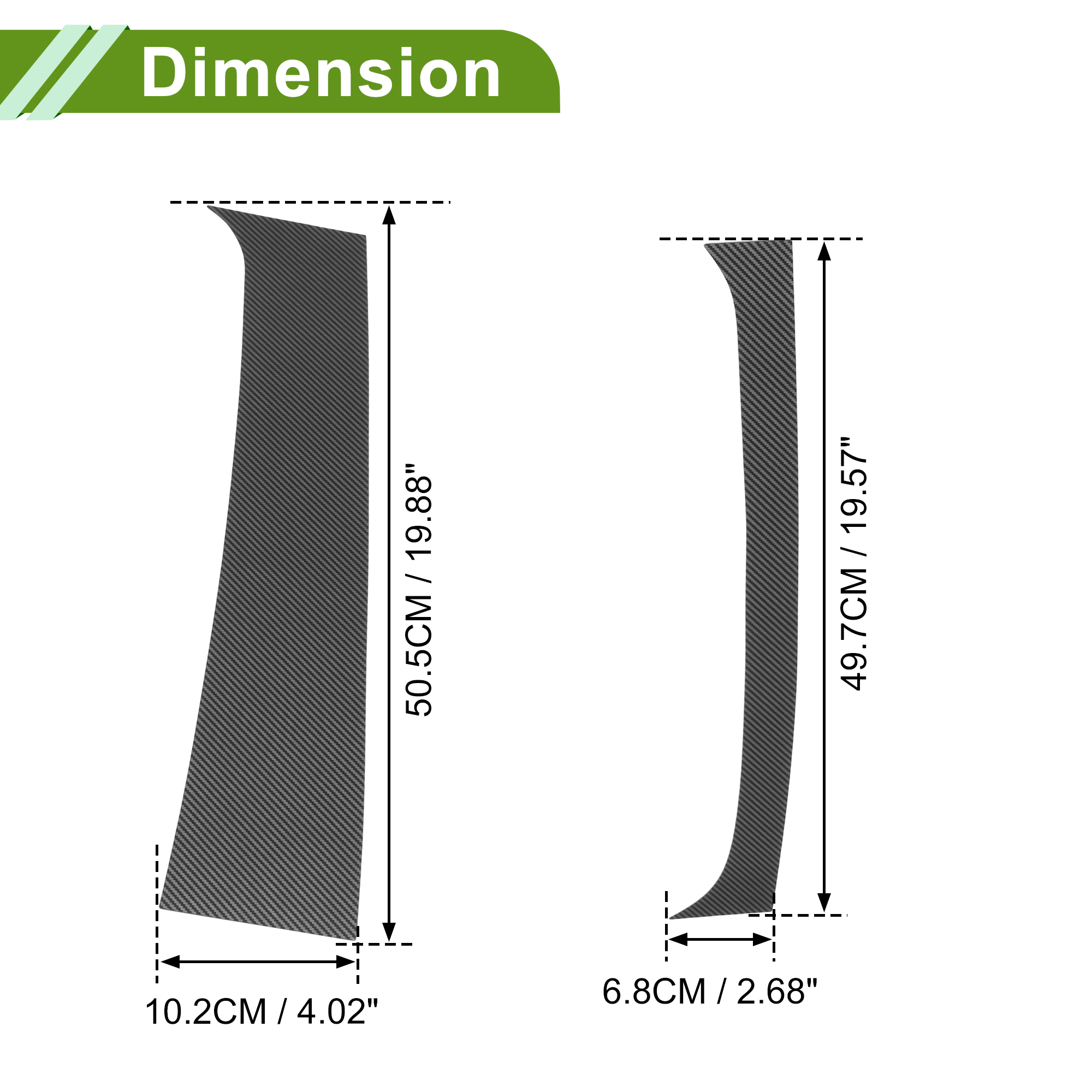 Unique Bargains 4Pcs Anti Scratch Sticker Window Trim For Dodge 1994-2001 Carbon Fiber