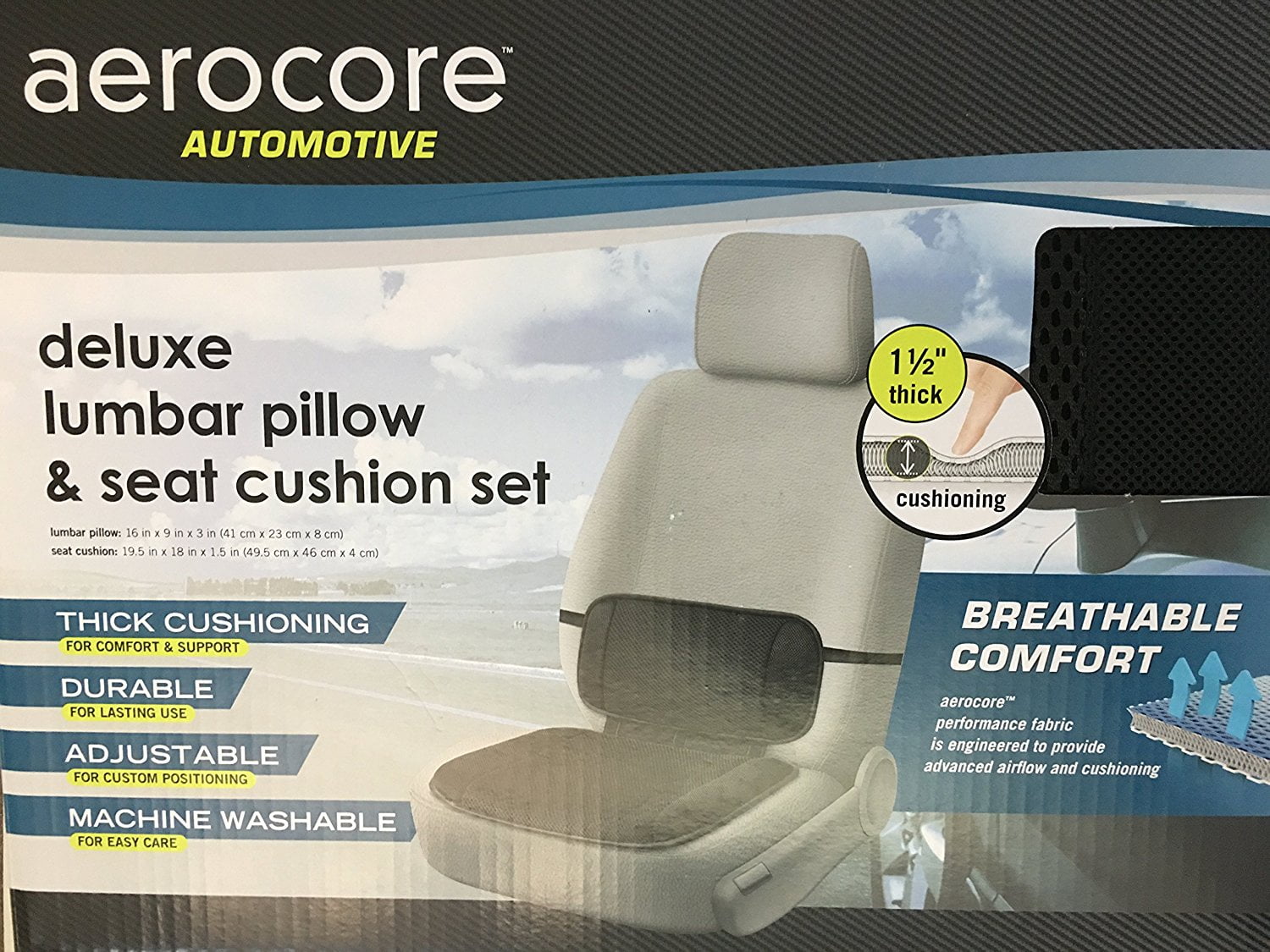 Newgam Lumbar Support Pillow,Pure Memory Foam Back Cushion Orthopedic  Backrest with Breathable 3D Mesh for Car Seat,Office Chair,Computer