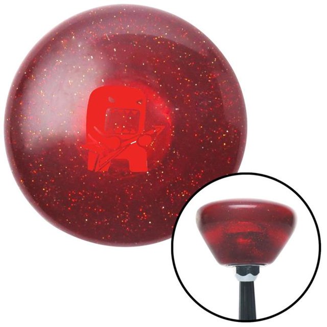 Bouton de Changement de Vitesse en Flocons de Métal Rétro Rouge avec M16 x 1,5 Insert Levier de Vitesses Auto Brody
