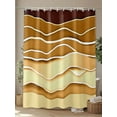 thumbnail image 4 of Shower Curtain Yellow Waves Bathroom Curtains with Hooks, Waterproof Fabric Abstract Water Lines Bath Shower Curtains Set for Bathroom Bathtubs Decor 72x72 Inch, 4 of 8