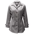 thumbnail image 5 of Women's Slim Fit Wool Blend Trench Coat, Mid-Length Notch Lapel Pea Coat, Single Breasted Button Front Jacket, Waist Defining Overcoat, Tailored A-Line Fall Winter Coat Dark Gray S, 5 of 6