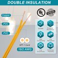 thumbnail image 3 of Uxcell 50Ft 18/2 Covered Wire, 300V SPT-1 Lamp Cord Insulated Heat Resistant Electronical Flexible Cable, Golden, 3 of 7