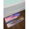 thumbnail image 2 of Lake Bath Mat, Secret Paradise Forest by the Lake with Surreal Miraculous Clouds in the Sky Art Print, Non-Slip Plush Mat Bathroom Kitchen Laundry Room Decor, 29.5 X 17.5 Inches, Pink Grey, Ambesonne, 2 of 2